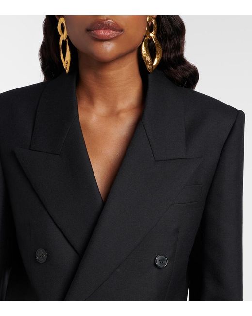 Saint Laurent Black Double-Breasted Wool Blazer