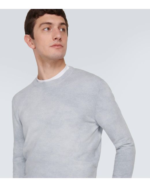 Pull en laine et coton melange Acne pour homme en coloris Gray