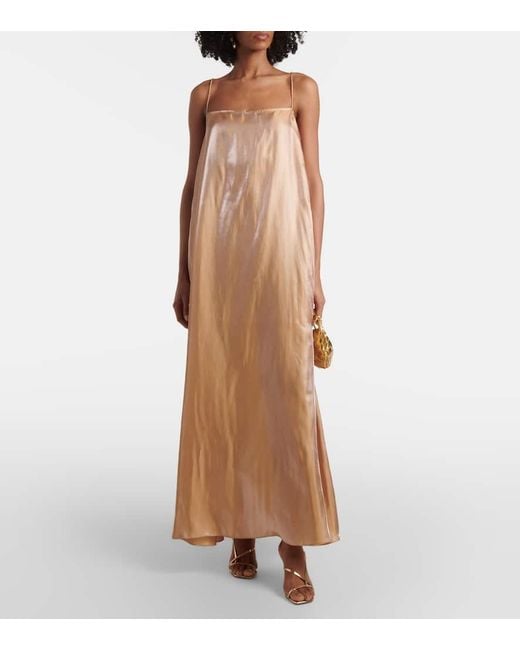 Staud Natural Maxikleid Delfina Aus Satin