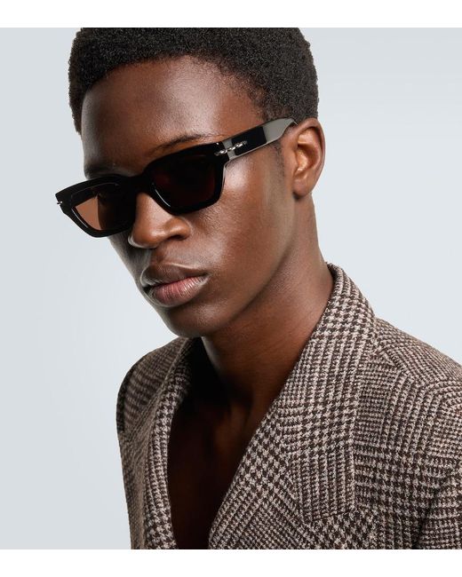 Fendi Brown Selleria Rectangular Sunglasses for men