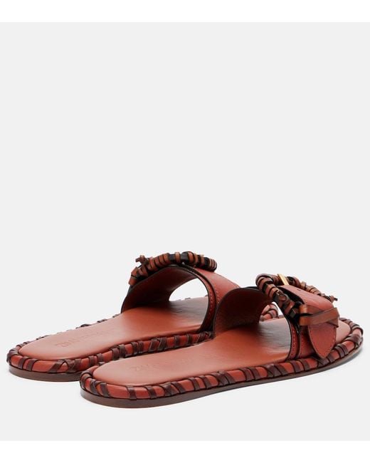 Zimmermann Red Alchemy Leather Slides