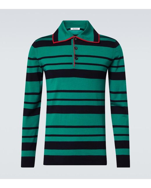 Wales Bonner Green Sitar Wool And Silk Sweater for men