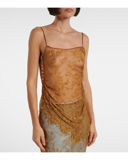 Top De Encaje Con Seda JACQUES WEI de color Natural