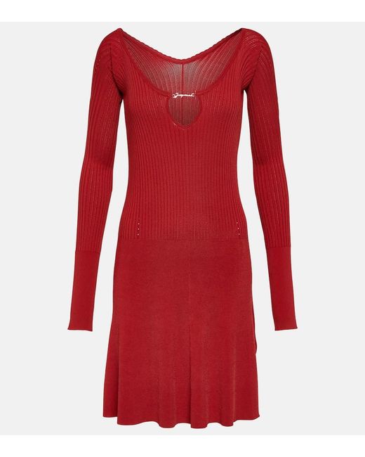 Vestido corto La Mini Robe Pralu Jacquemus de color Red