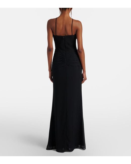 Rebecca Vallance Black Astros Embellished Draped Gown