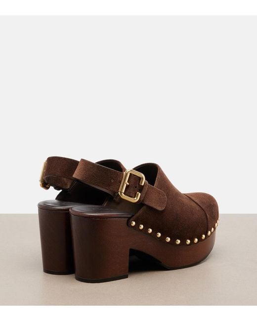Chloé Brown Jeannette Suede Clogs
