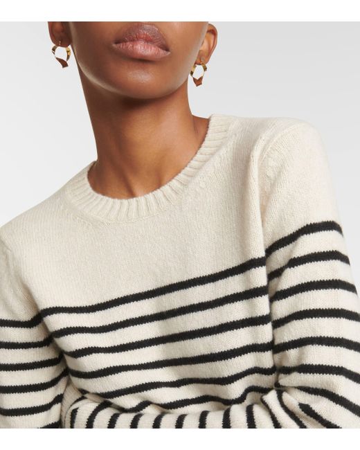 Khaite Natural Diletta Striped Cashmere-knit Jumper