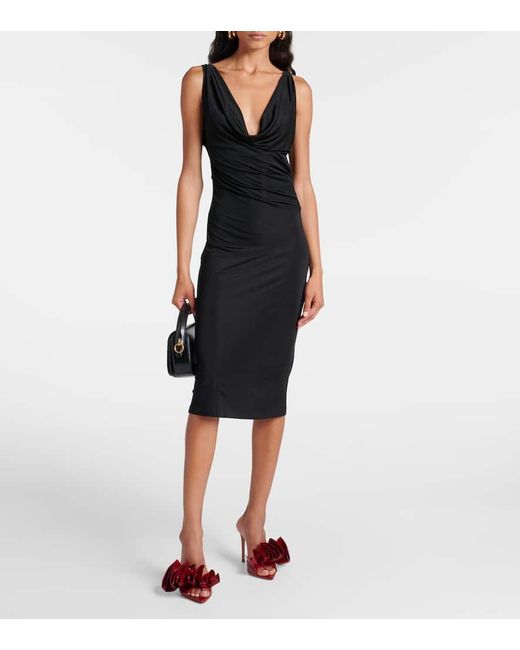 Gianvito Rossi Red Gabrielle 105 Ruffled Patent Leather Mules