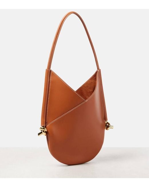 Borsa A Spalla Solstice Small di Bottega Veneta in Brown