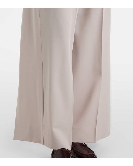 Max Mara White Nichols Wool Wide-Leg Pants