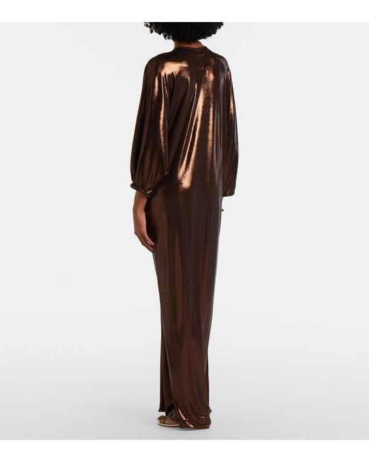 Adriana Degreas Brown Cutout Draped Kaftan