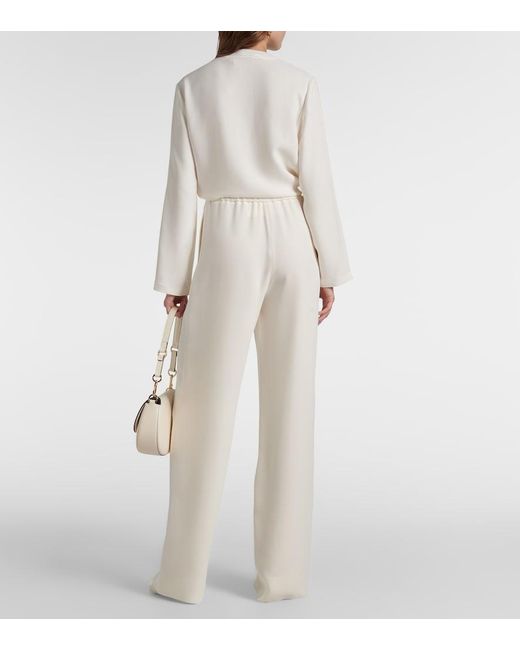 Valentino White Cady Couture High-Rise Wide-Leg Pants