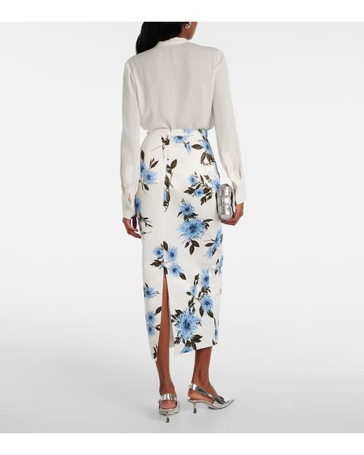 Falda Midi Lorelei Floral Emilia Wickstead de color Blue