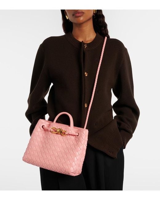 Bottega Veneta Pink Henkeltasche Andiamo Small Aus Leder