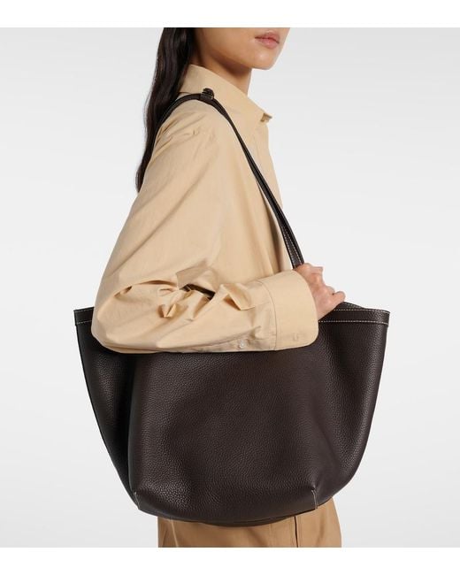 The Row Black Tote Bag Park Large Aus Leder
