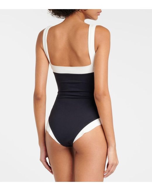 Marysia Swim Black Bianco Maillot Square Neck Swimsuit