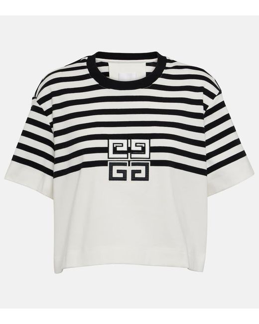 T-shirt cropped in jersey di cotone 4G di Givenchy in White