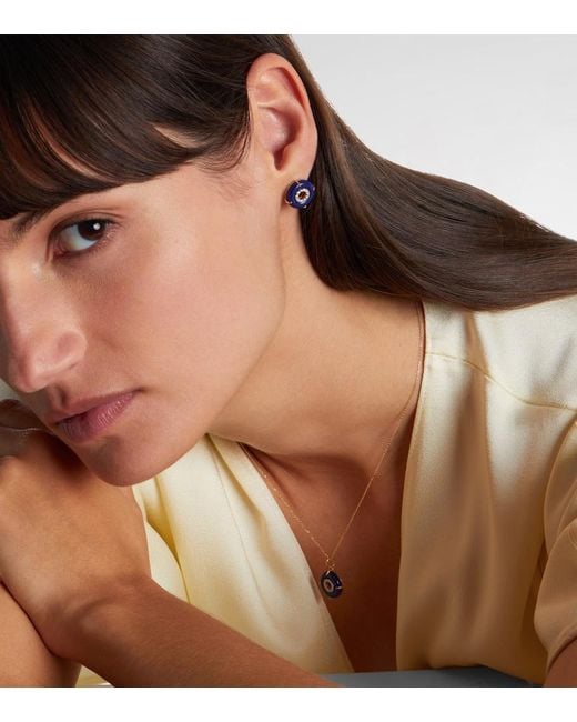 Mateo Blue 14Kt Earrings With Lapis Lazuli And Diamonds