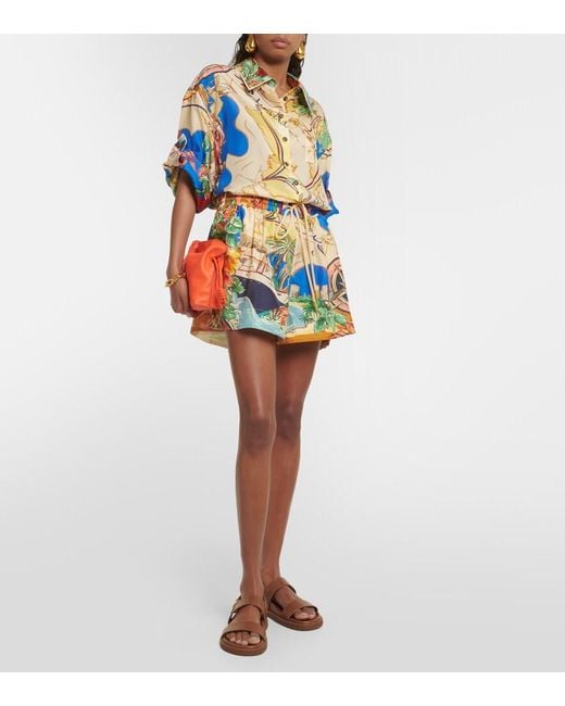 Zimmermann Blue Alight Nautical Map-print Shirt