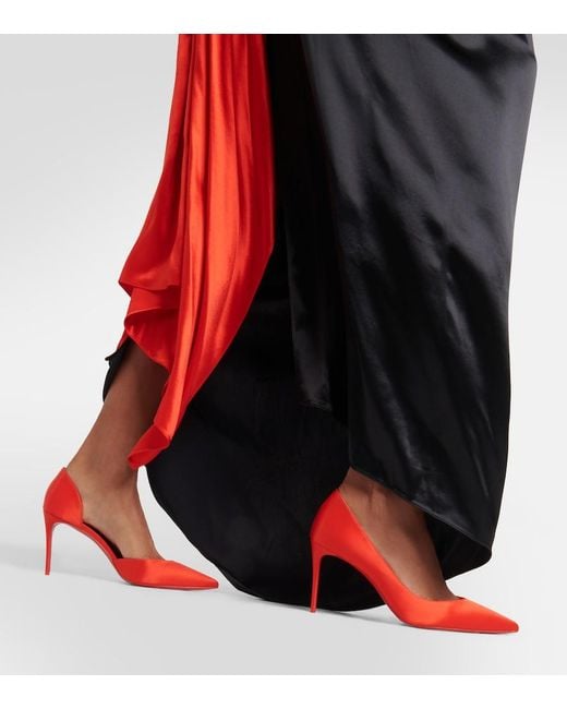 Christian Louboutin Red Iriza Silk-Satin Pumps
