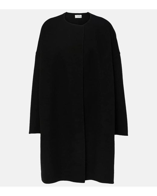 The Row Black Verlain Oversized Wool-blend Coat