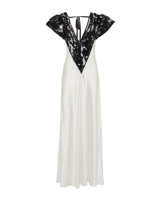 Rodarte White Sequined Silk Gown