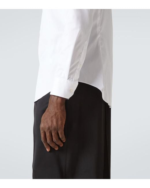 Giorgio Armani White Cotton-Blend Poplin Shirt for men