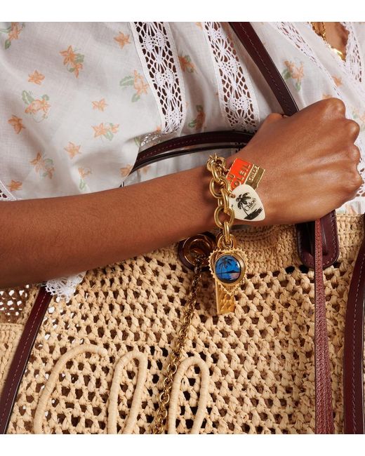 Chloé White Postcards Embellished Necklace