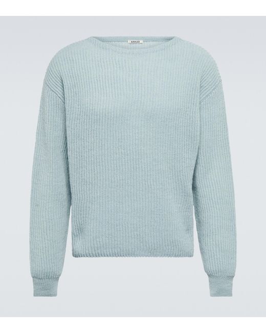 AURALEE Ribbed-knit Wool Sweater in Blue for Men | Lyst