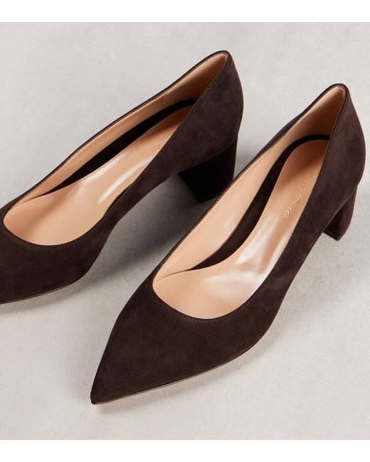 Gianvito Rossi Brown Piper 45 Suede Pumps