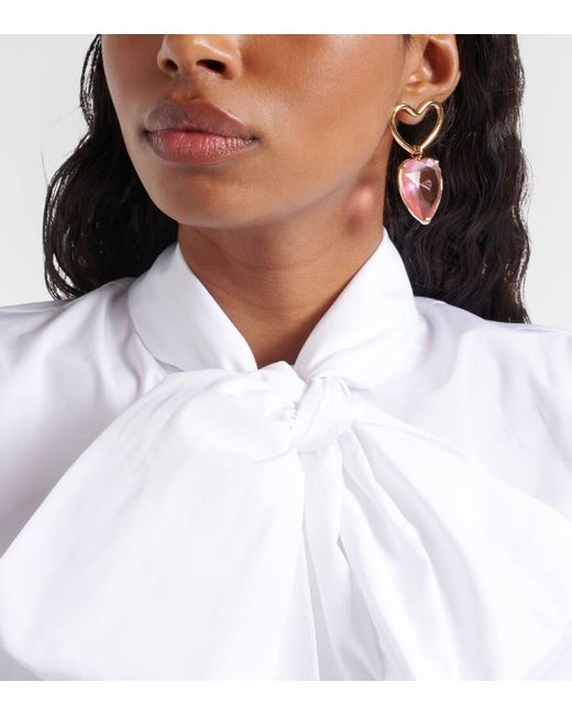 Nina Ricci White Embellished Earrings