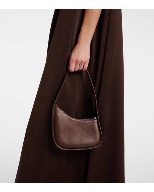 The Row Brown Half Moon Leather Shoulder Bag