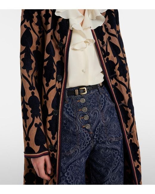 Etro Black Embellished Leather Belt