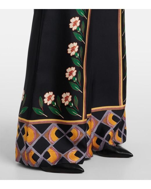 LaDoubleJ Black Dazed Placee Silk Twill Palazzo Pants
