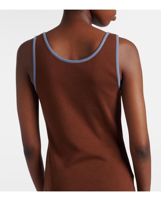 Prada Brown Cotton Jersey Tank Top