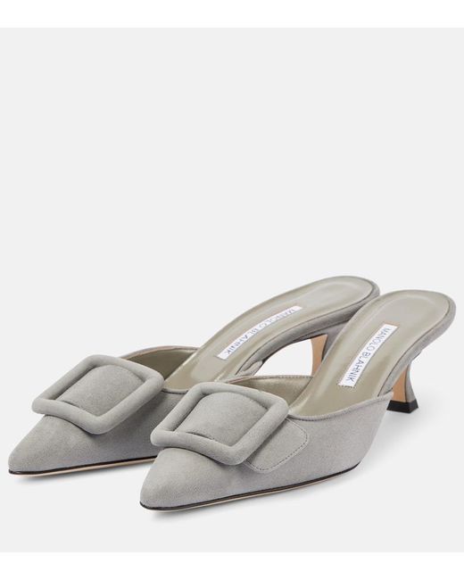 Mules Maysale 50 di Manolo Blahnik in Gray