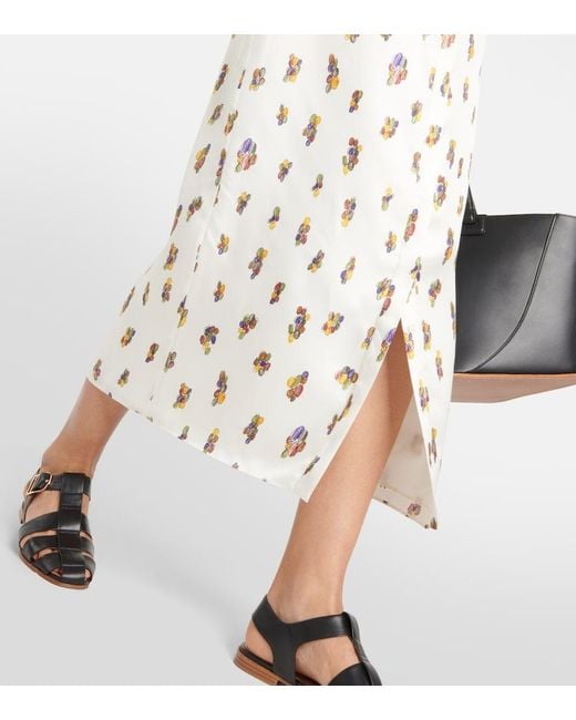 Gabriela Hearst White Mauri Printed Silk Twill Maxi Dress