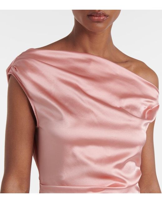 Staud Pink Midikleid Elyse Aus Einem Seidengemisch