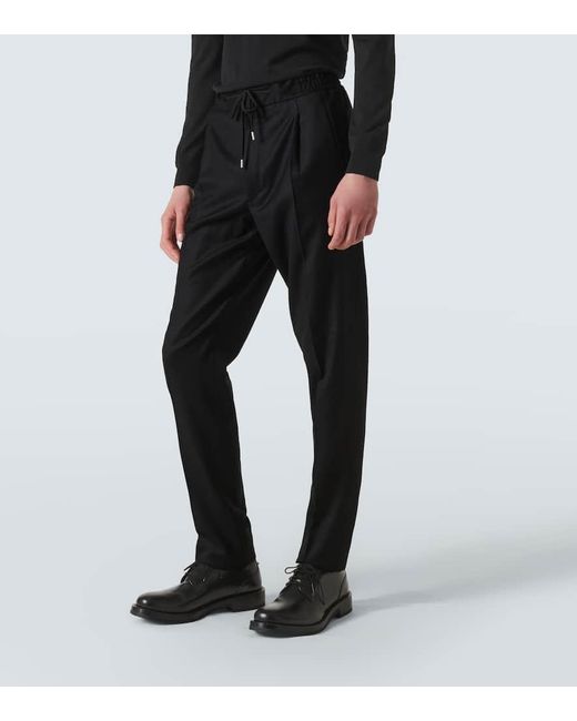 Pantaloni slim in lana e cashmere di Lardini in Black da Uomo