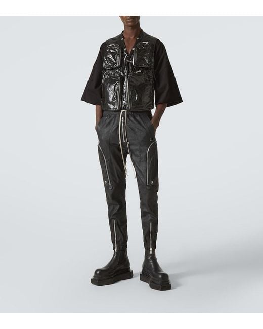 Rick Owens Black Cotton Cargo Vest for men