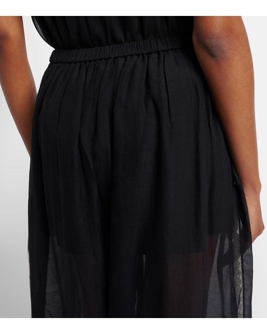 Zimmermann Black Roselight Cotton And Silk Balloon Pants