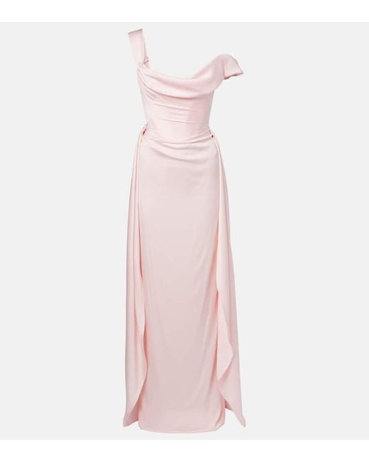 Vivienne Westwood Pink Nova Grace Draped Asymmetric Gown