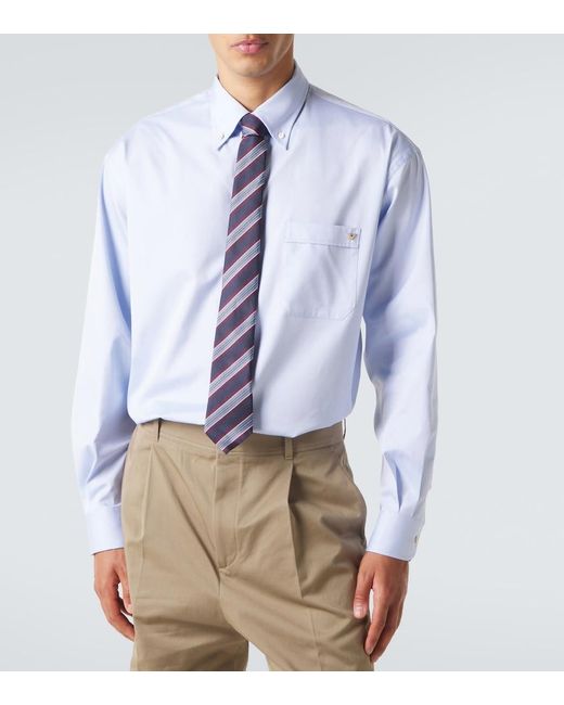 Valentino Blue Vgold Cotton Oxford Shirt for men
