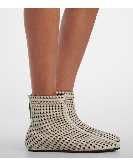 Isabel Marant White Ferix Laser-Cut Leather Ankle Boots