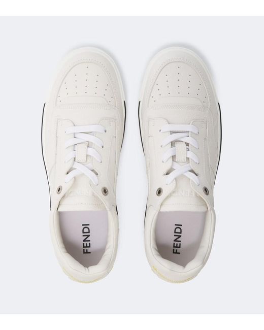 Fendi White Leather Sneakers for men