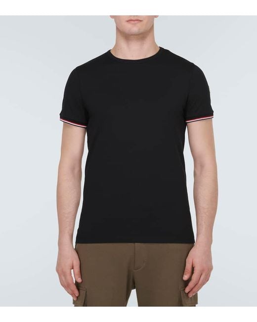 Camiseta de mezcla de algodon Moncler de hombre de color Black