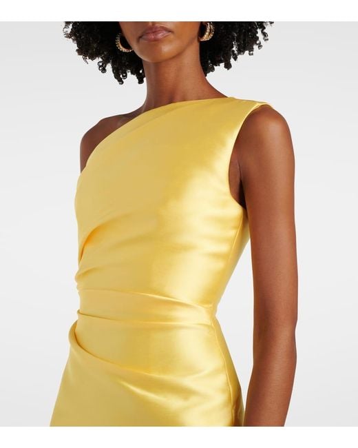 Solace London Yellow One-Shoulder-Maxikleid Kira Aus Twill