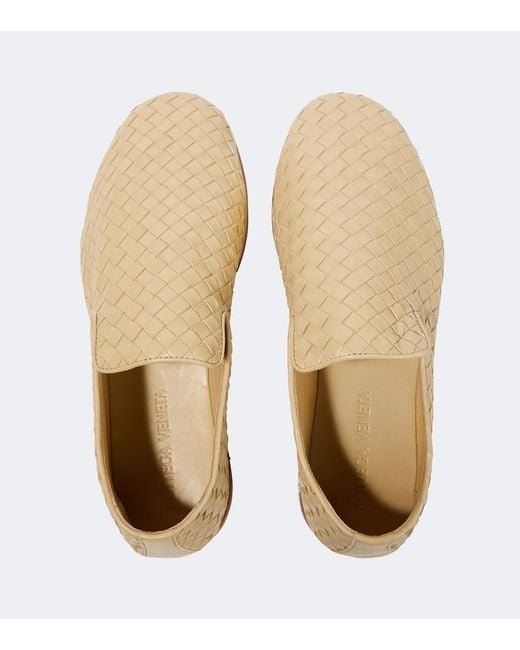 Bottega Veneta Natural Leather Intrecciato Slippers for men