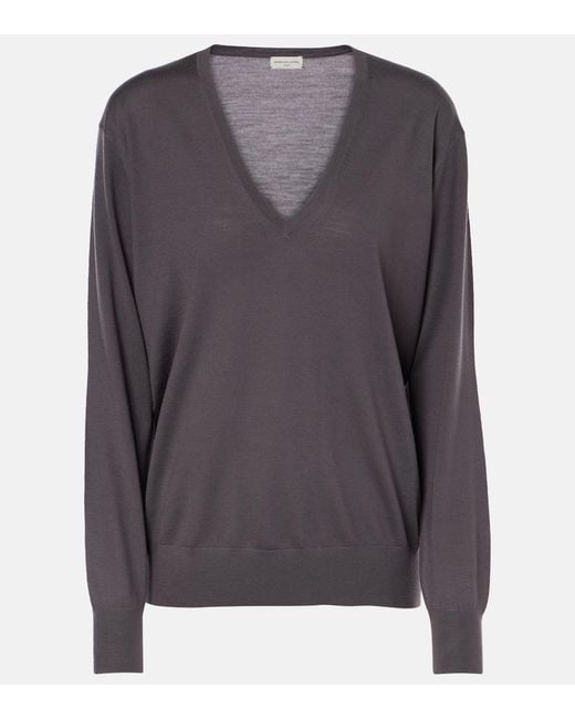 Dries Van Noten Gray Wool Sweater