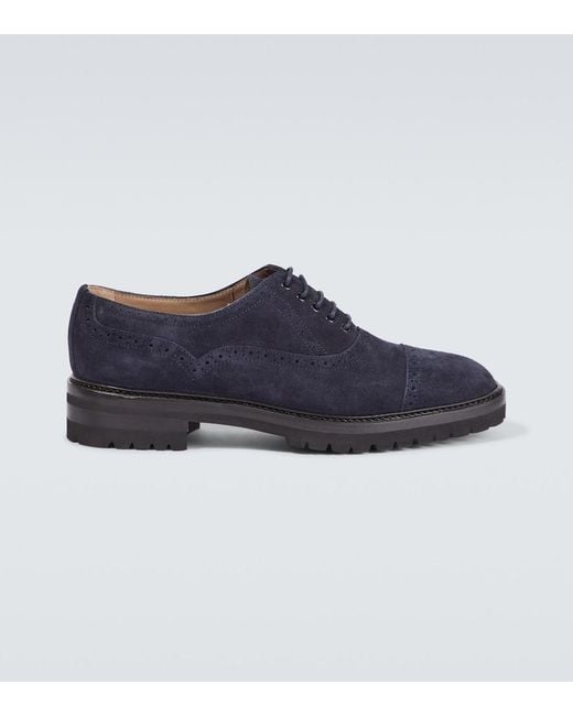 Manolo Blahnik Blue Norton Suede Brogues for men